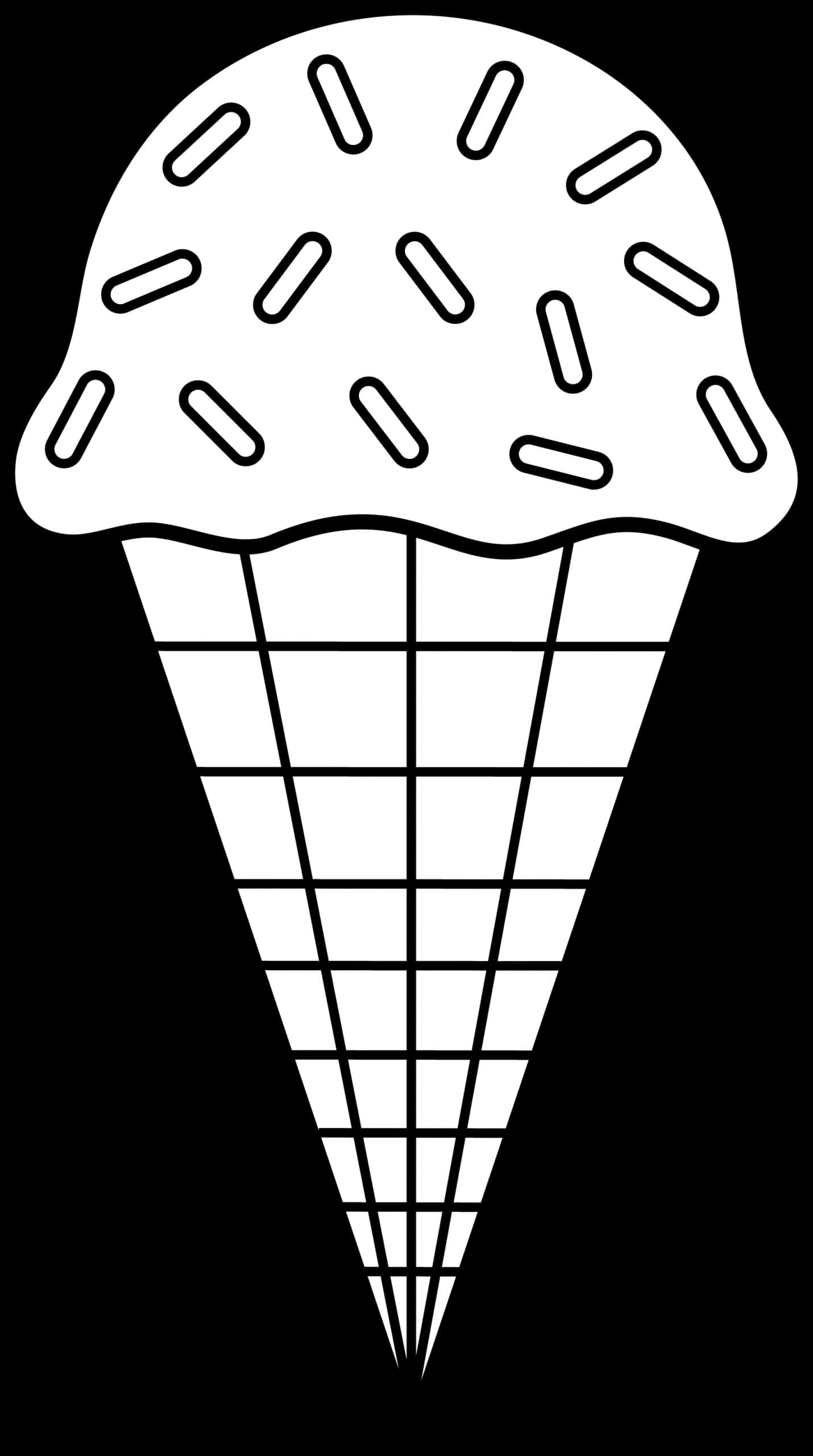 Ice_ Cream_ Cone_ Clipart_ Outline PNG