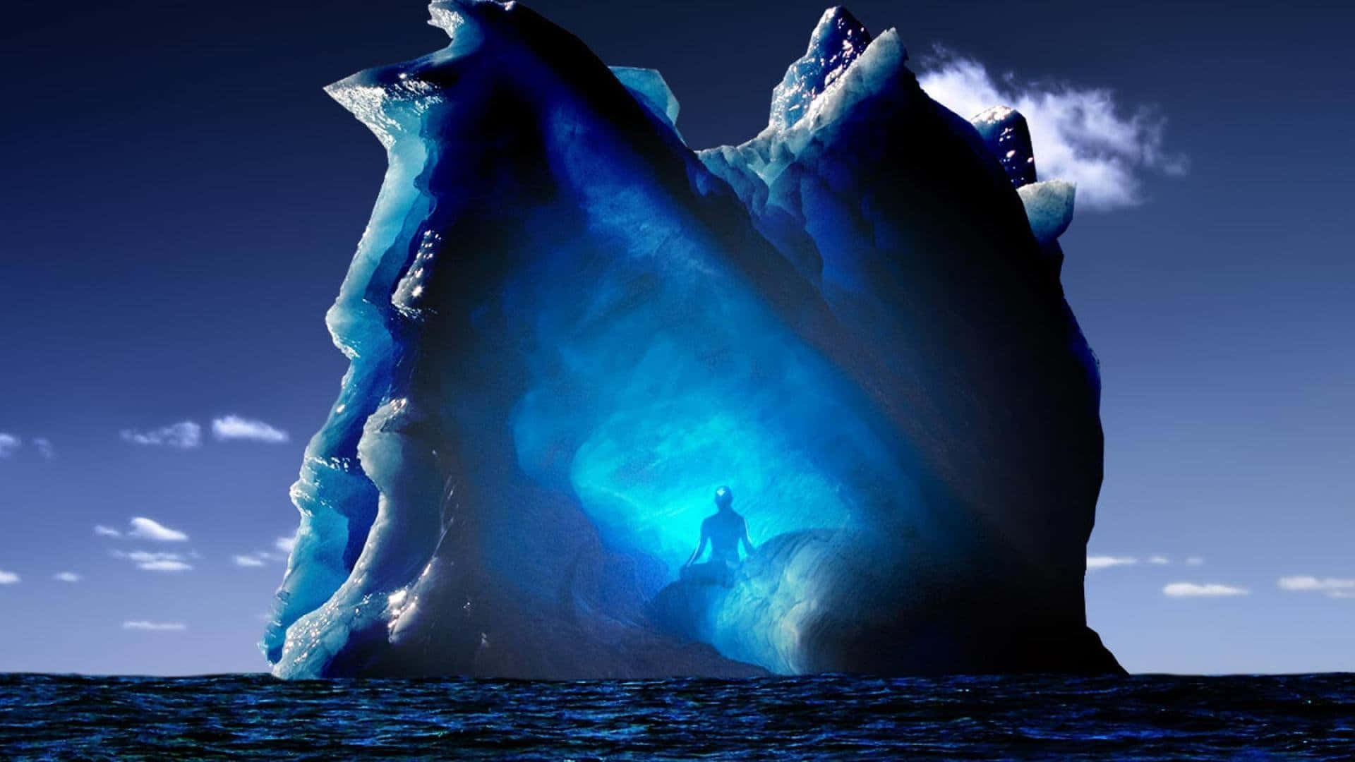 Majestic Iceberg in Pristine Blue Waters Wallpaper