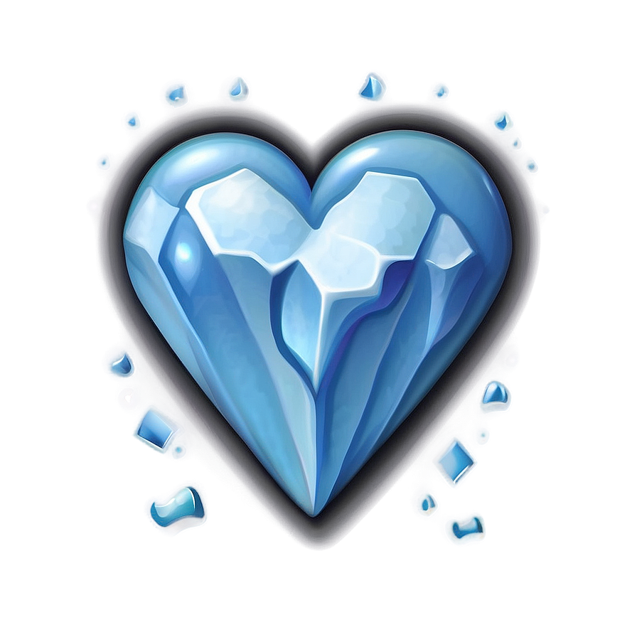 Iceberg Blue Heart Emoji Png Aop PNG