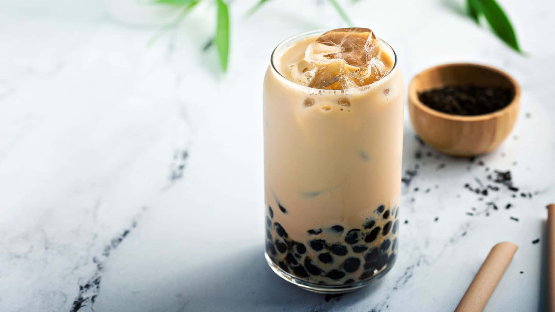 Iced Boba Teawith Tapioca Pearls Wallpaper
