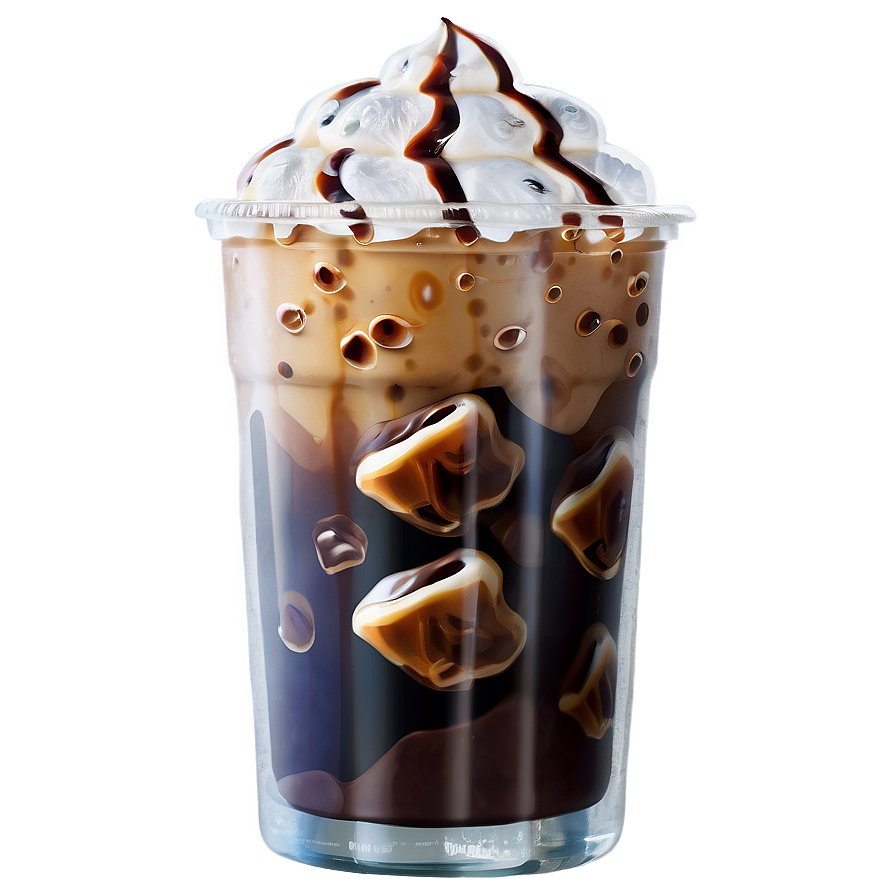 Iced Coffee With Foam Png Tsn60 PNG