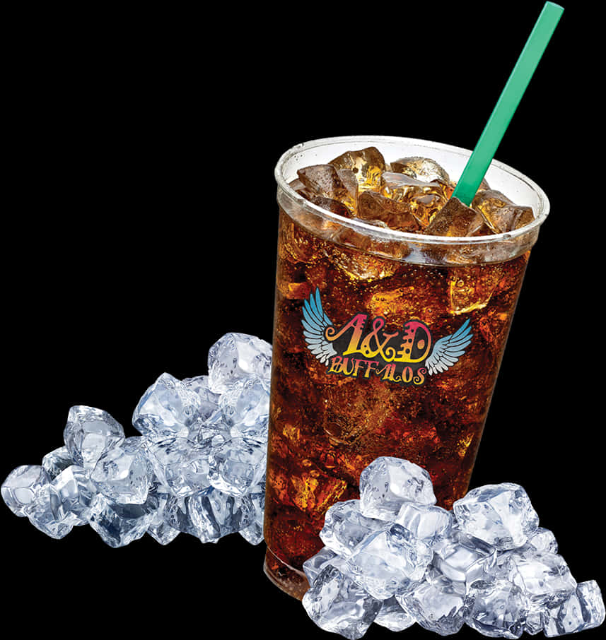 Iced Colain Clear Cupwith Logo PNG