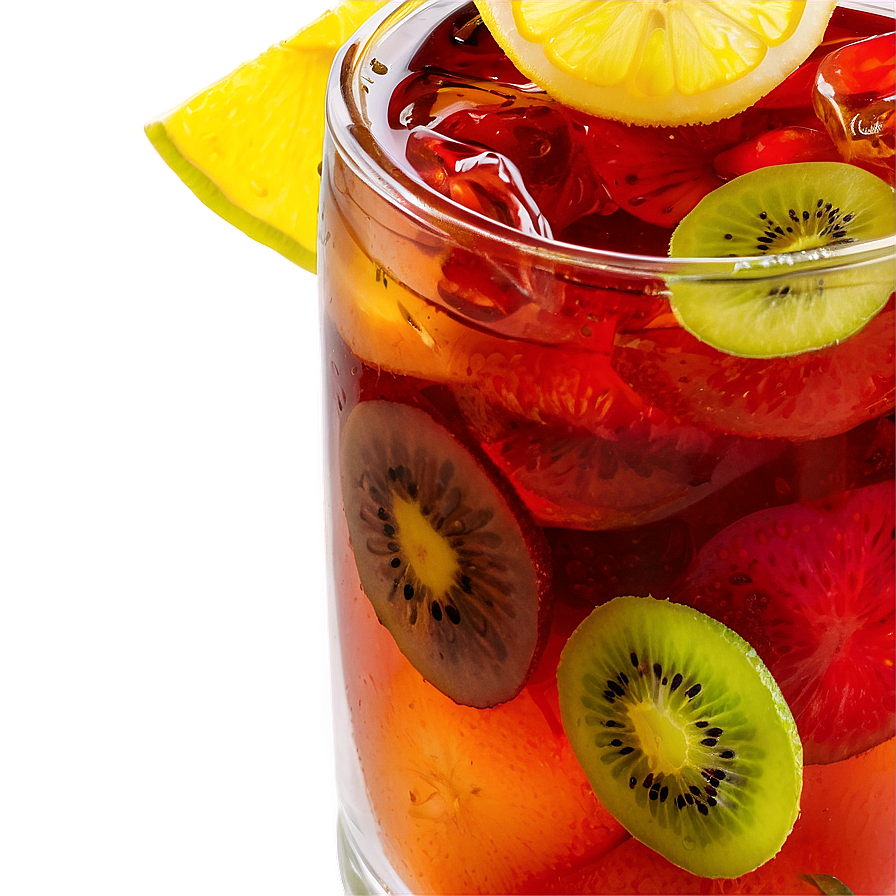 Iced Tea With Fruit Garnish Png 06242024 PNG