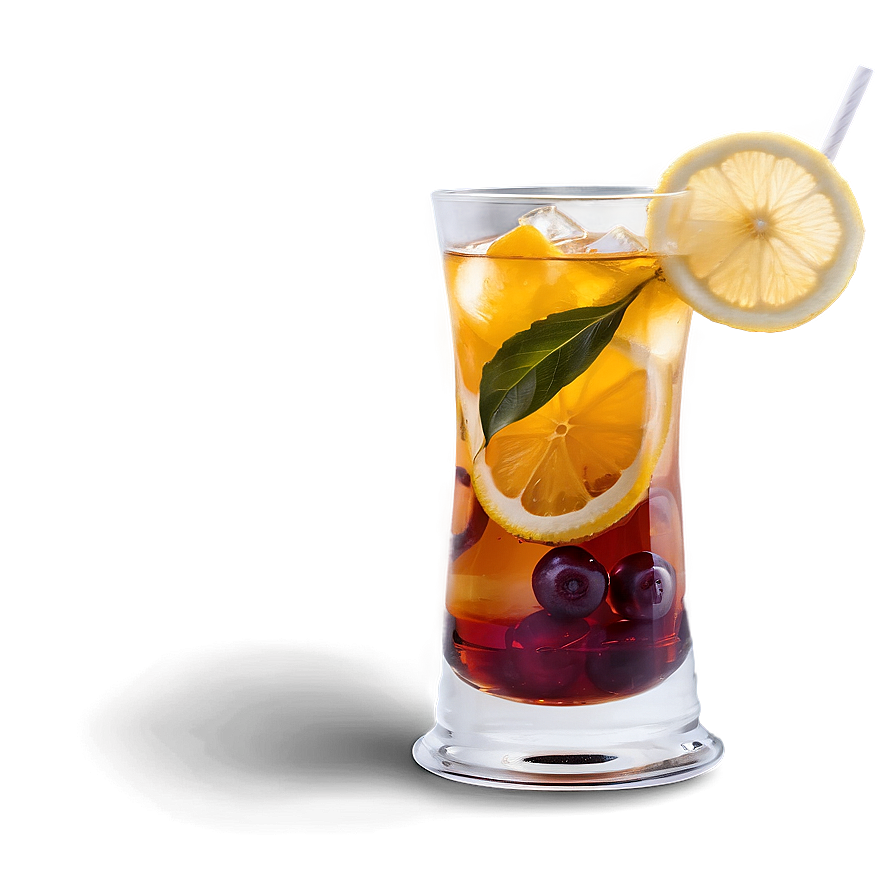 Iced Tea With Fruit Garnish Png Kdp3 PNG