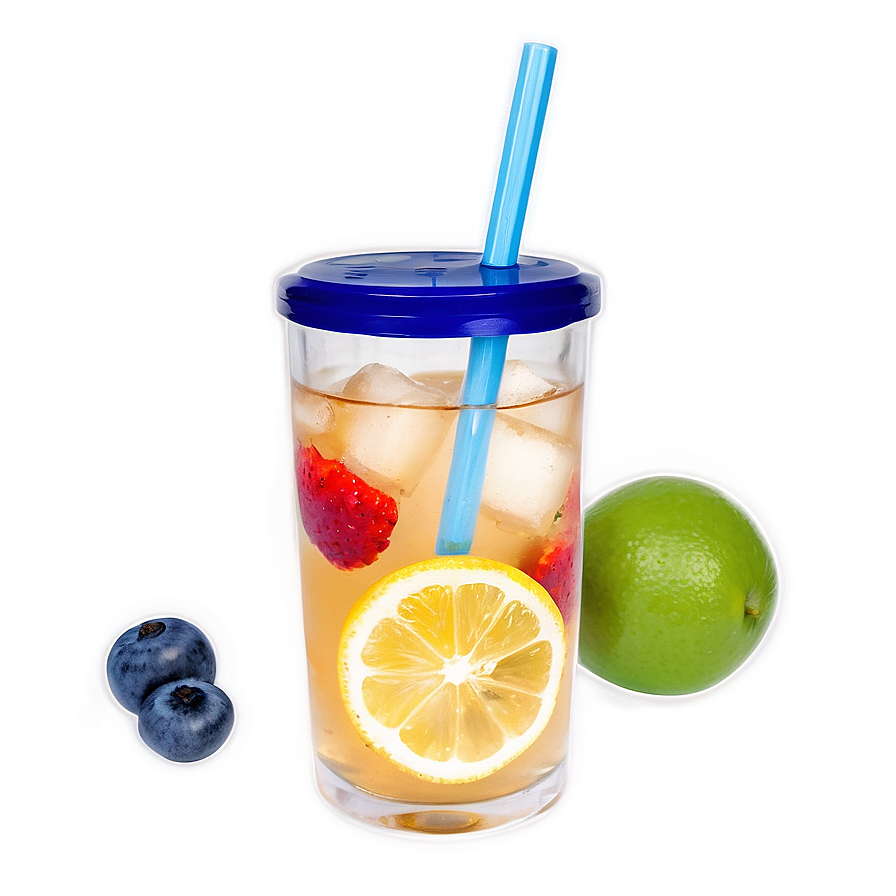 Iced Tea With Fruit Garnish Png Oky PNG