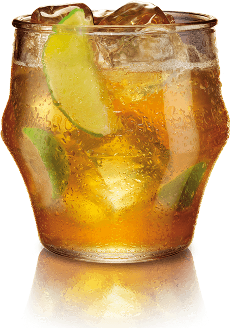 Iced Teawith Lime Slice Glass PNG