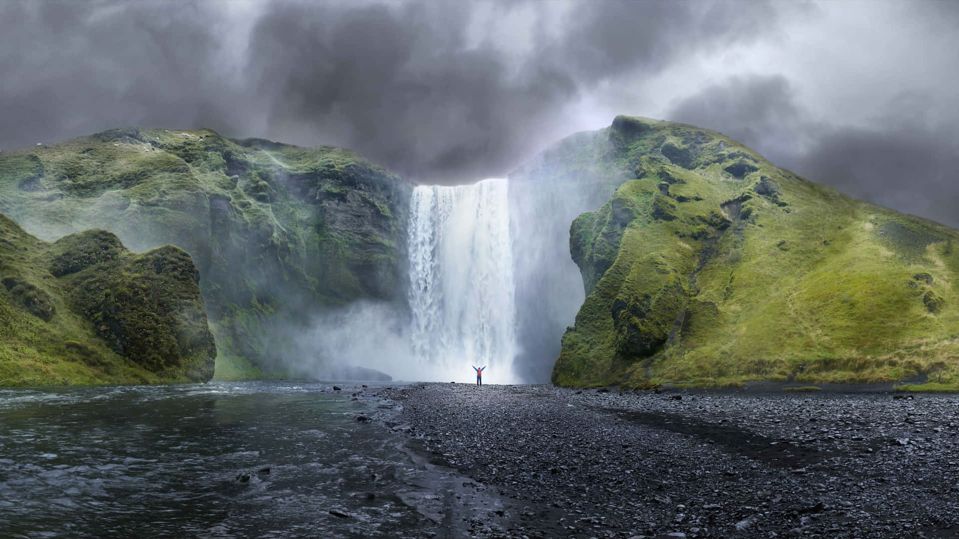 Refreshment of Nature's Beauty - Icelandic Landscape Wallpaper
