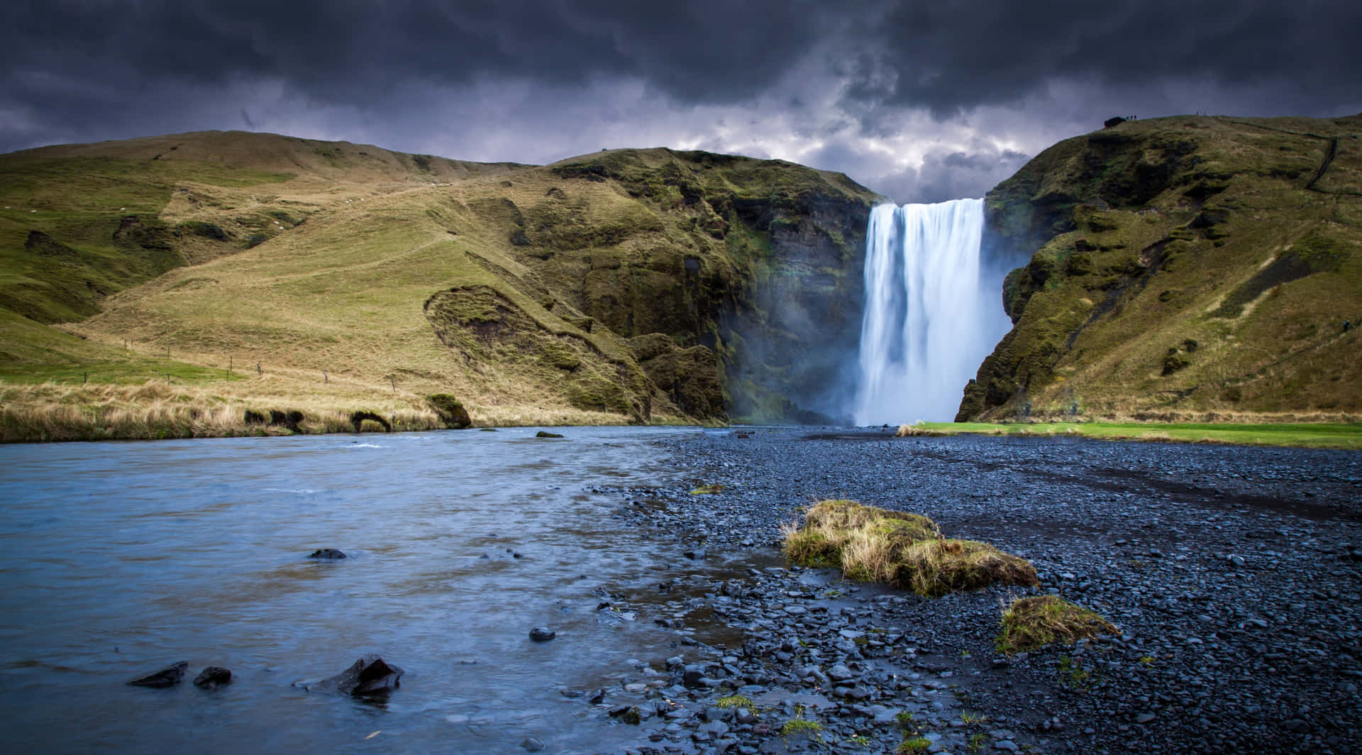 Waterfall In Iceland Wallpaper