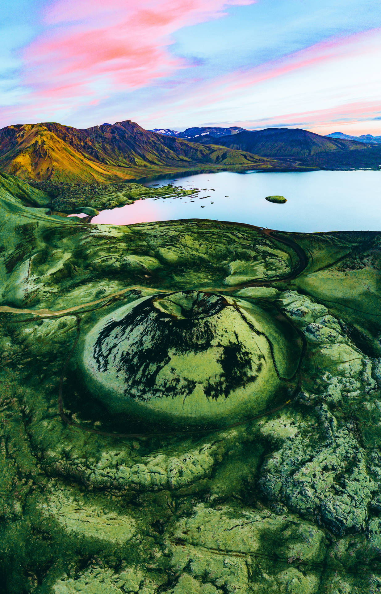 Iceland Green Volcano
