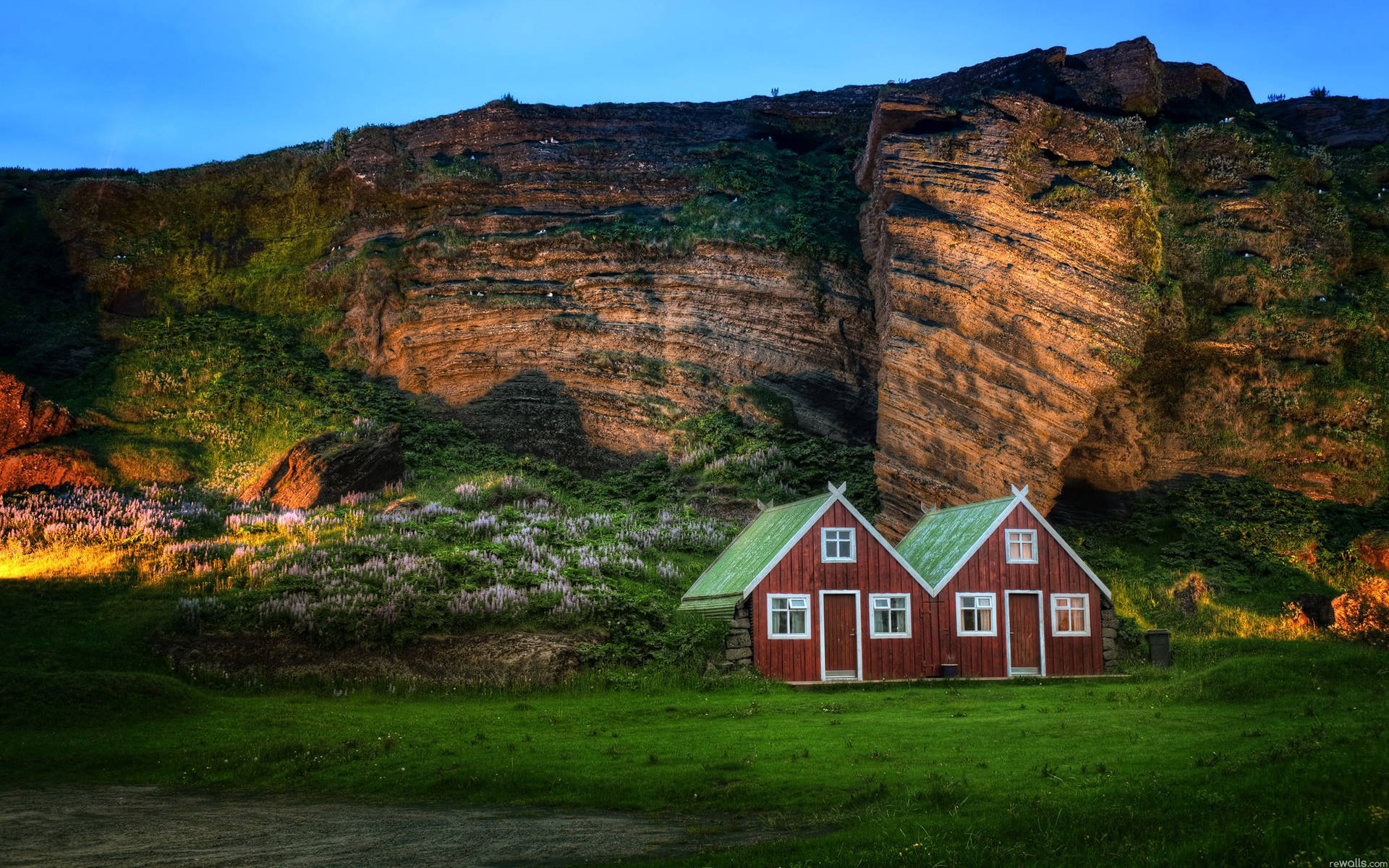 Iceland Mountain Side House