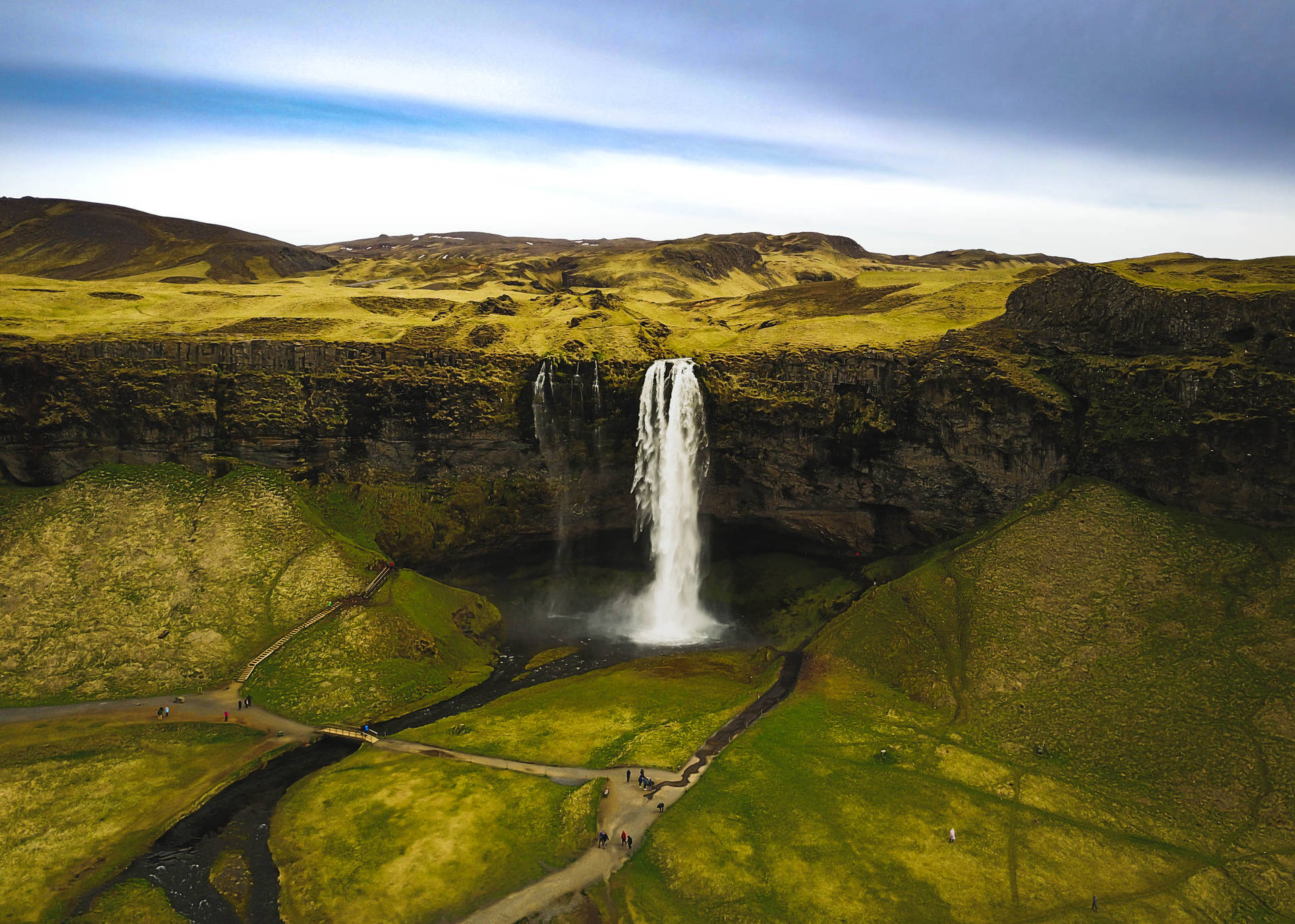 Iceland Seljalandsfoss Waterfalls Background