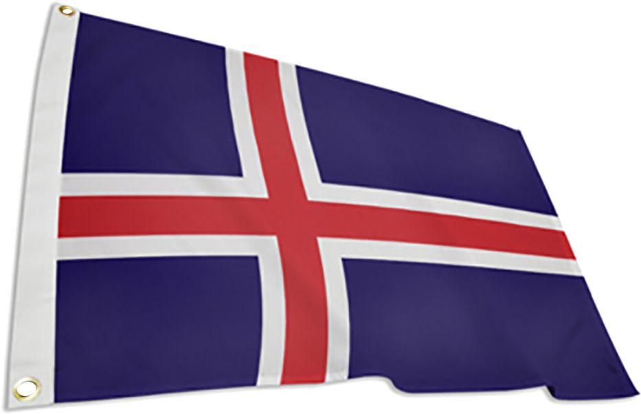 Icelandic National Flag Waving PNG
