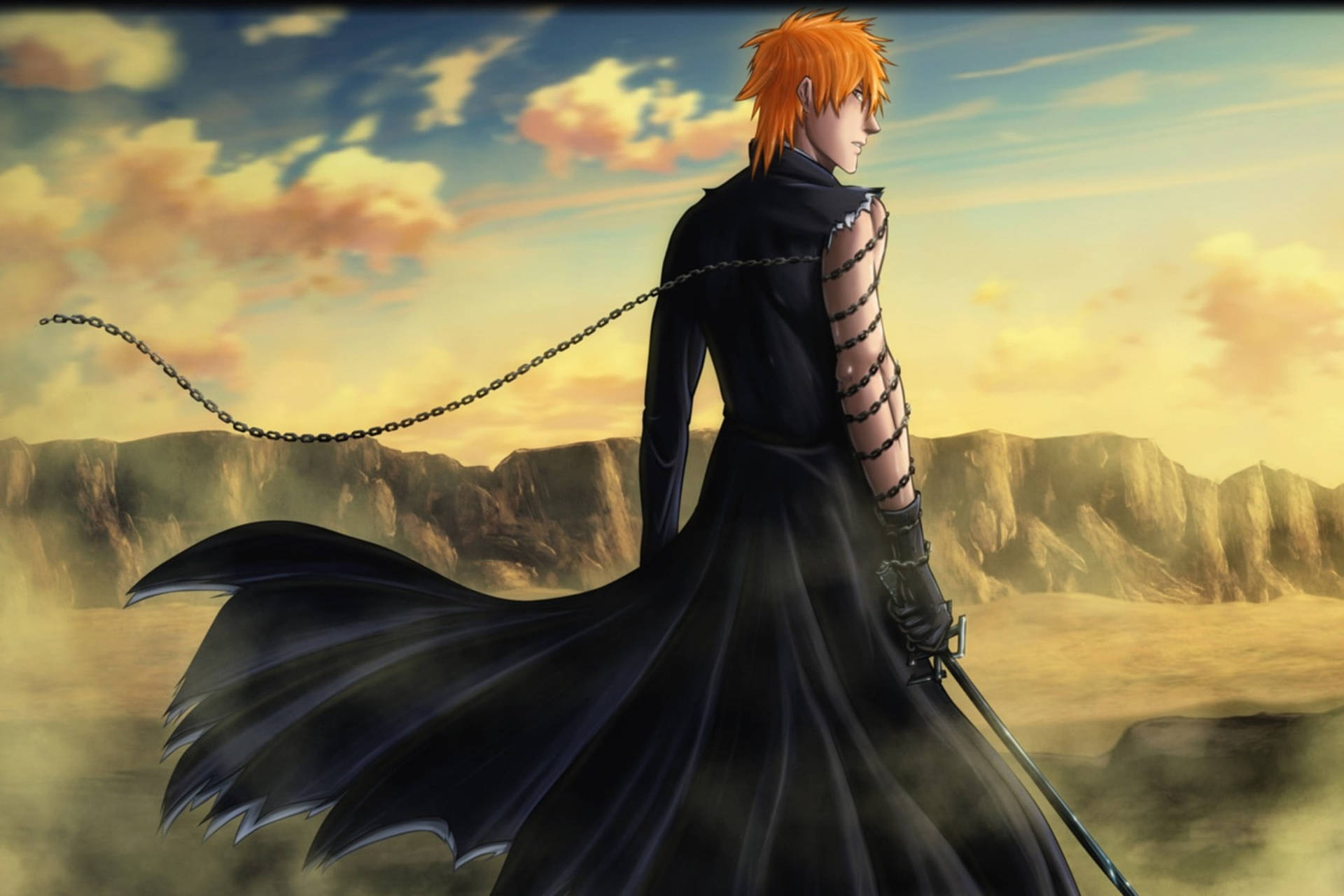 Ichigo Bankai Sort Sværd Wallpaper