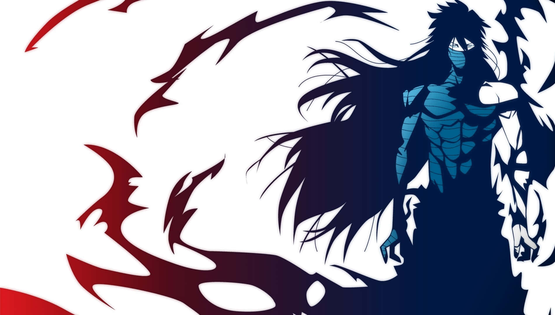 Ichigo Final Form In Gradient Red And Blue Wallpaper