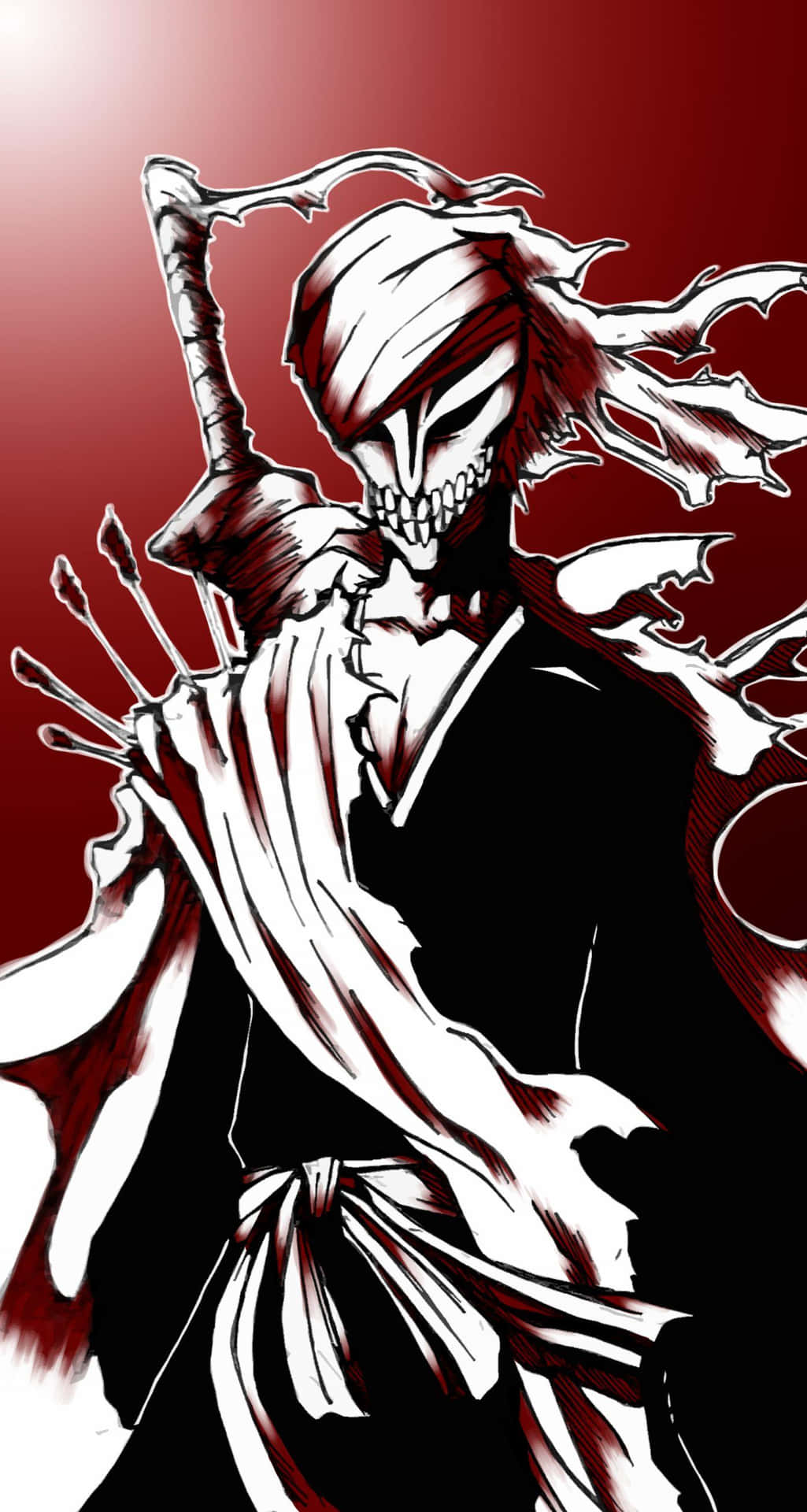 Ichigo Endelig Form Med Hollow Mask Wallpaper Wallpaper
