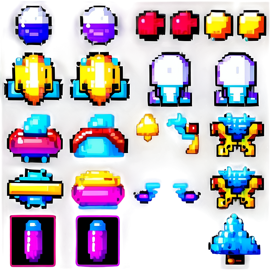 Iconic 16 Bit Game Sprites Png Avr PNG