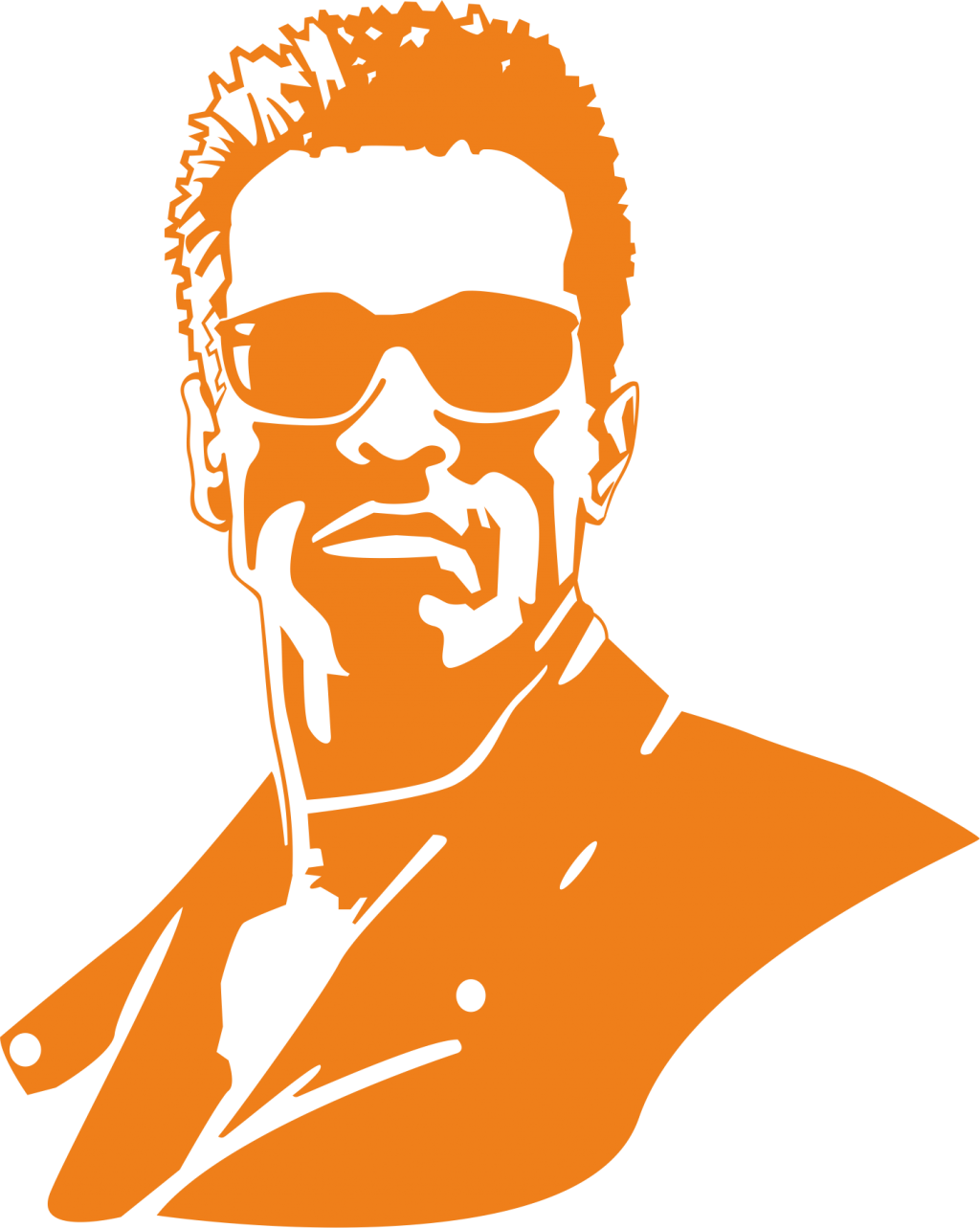 Iconic Action Star Vector Portrait PNG