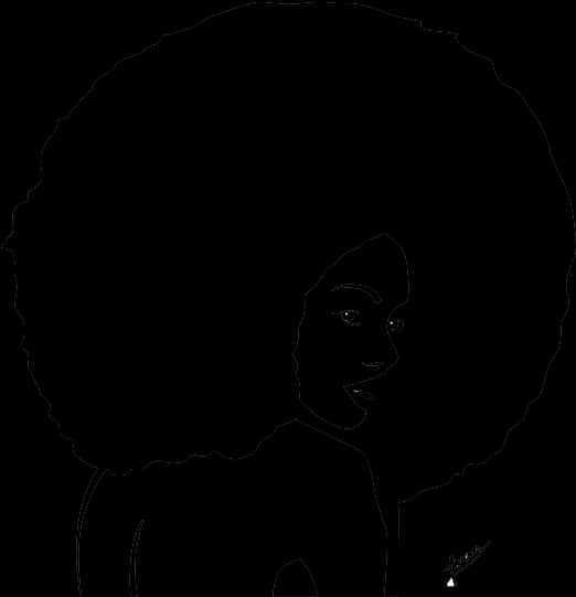 Iconic Afro Hairstyle Silhouette PNG