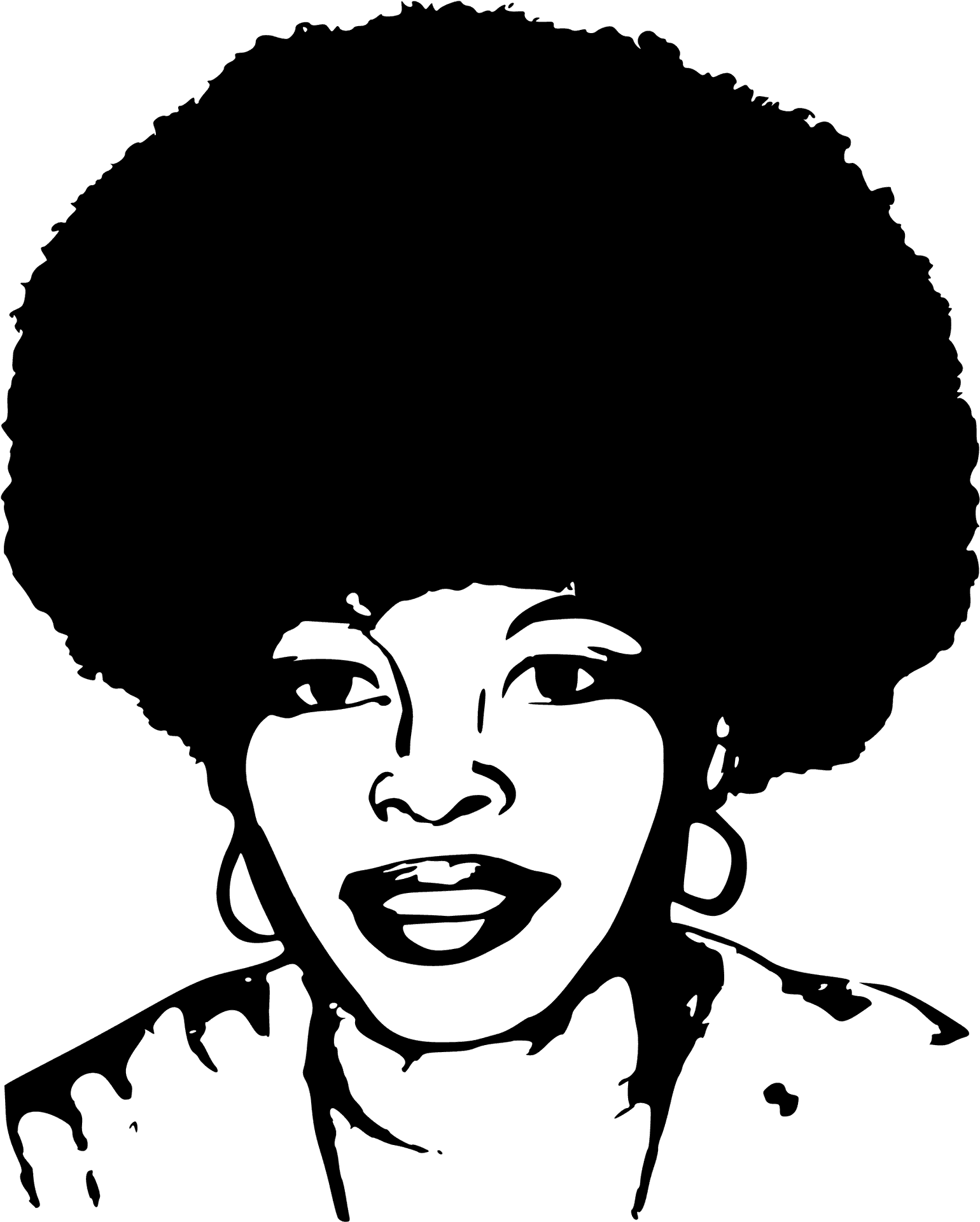 Iconic Afro Hairstyle Silhouette PNG