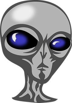 Iconic Alien Head Graphic PNG