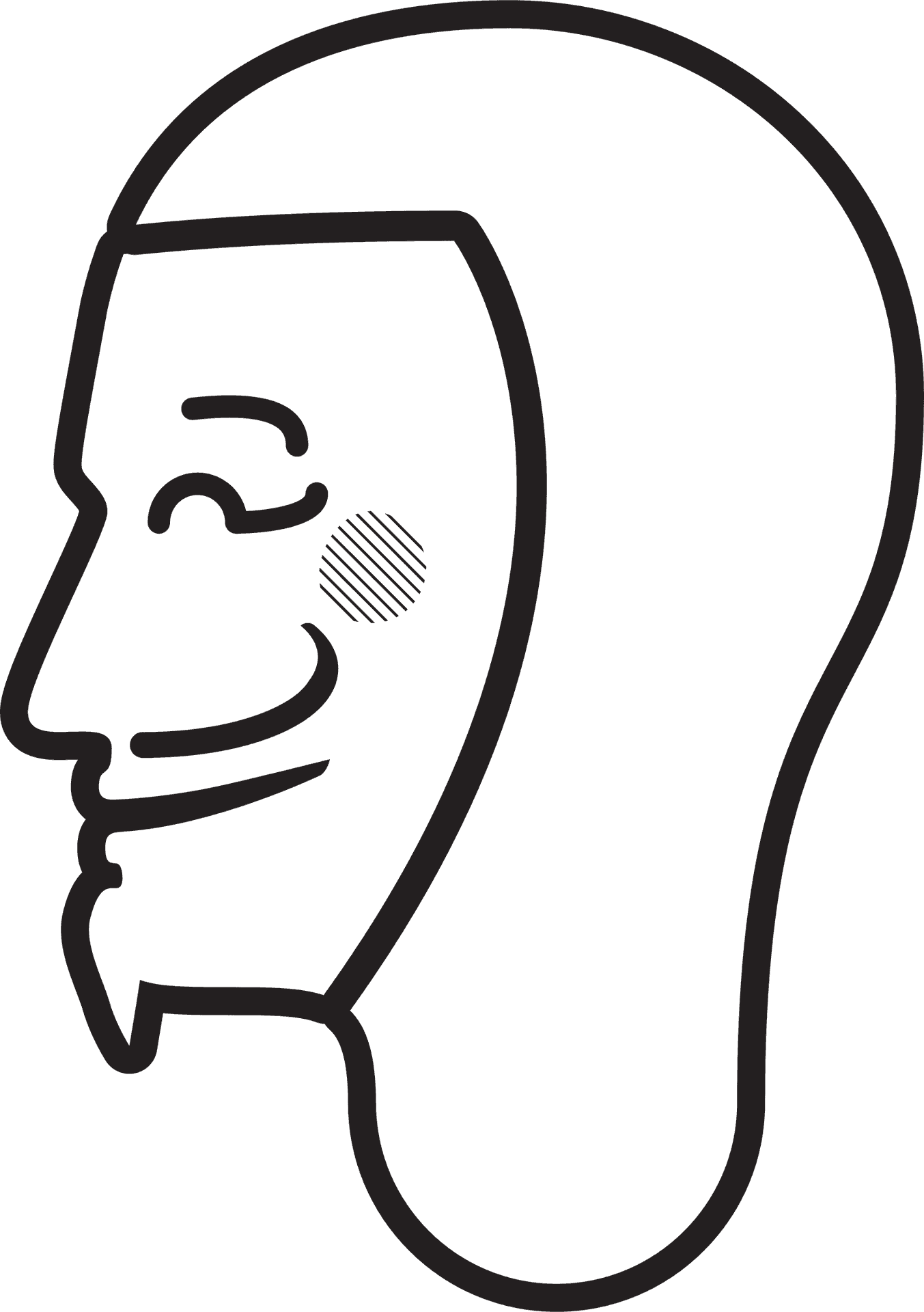Iconic Anonymous Mask Outline PNG