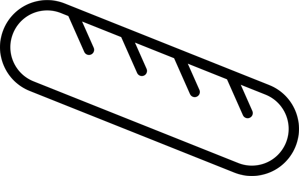 Iconic Baguette Outline PNG