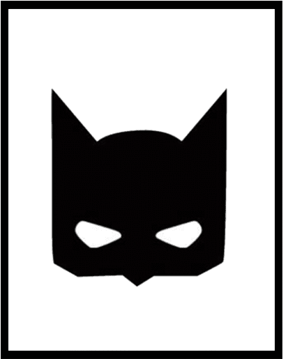 Iconic Black Batman Mask Silhouette PNG