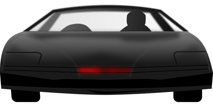 Iconic Black Carwith Red Scanner Light PNG