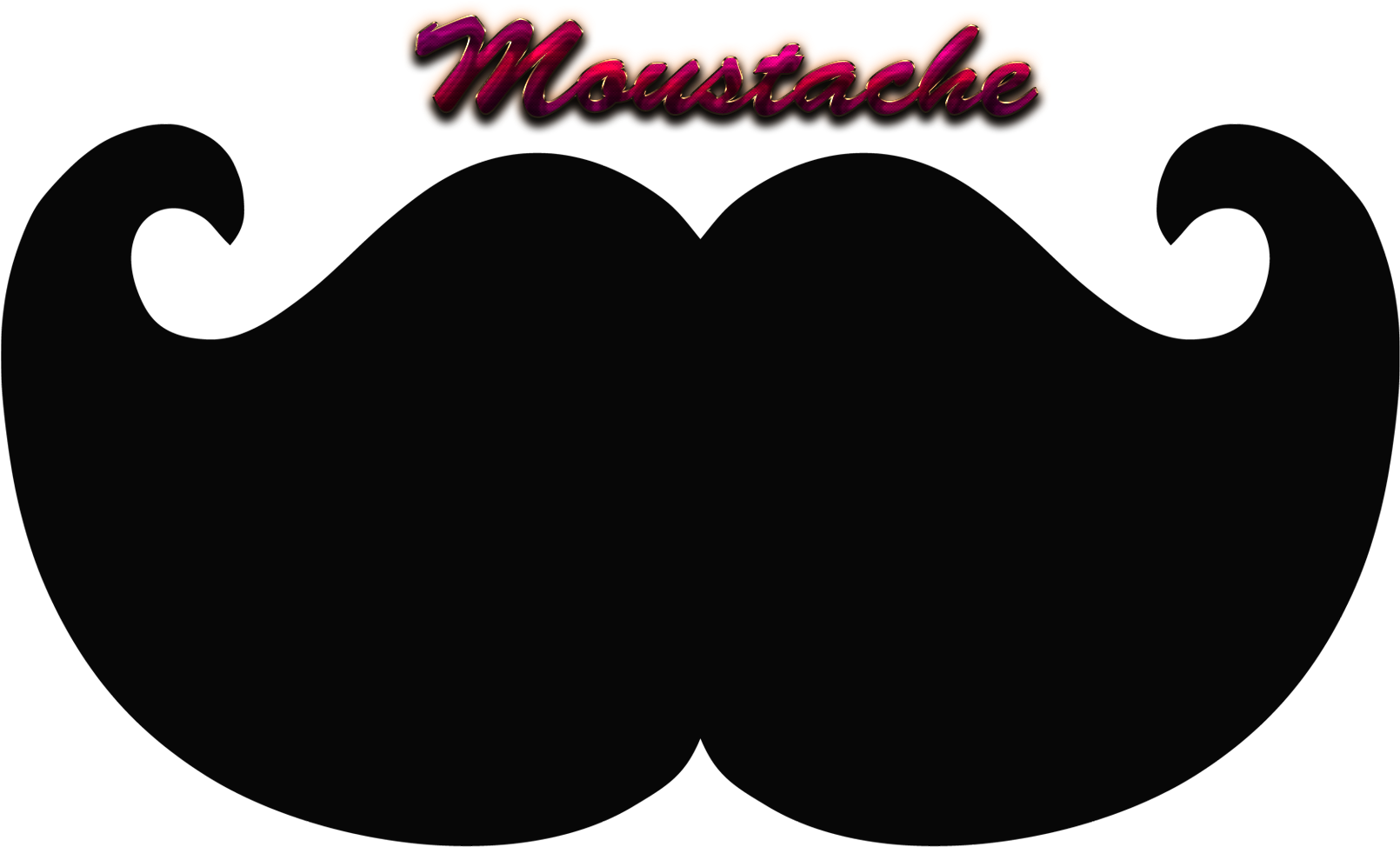 Iconic Black Moustache Graphic PNG