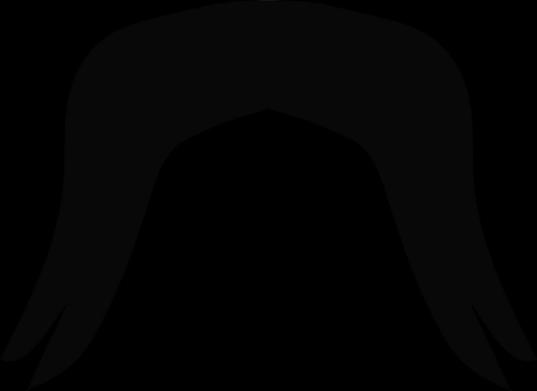 Iconic Black Mustache Silhouette PNG