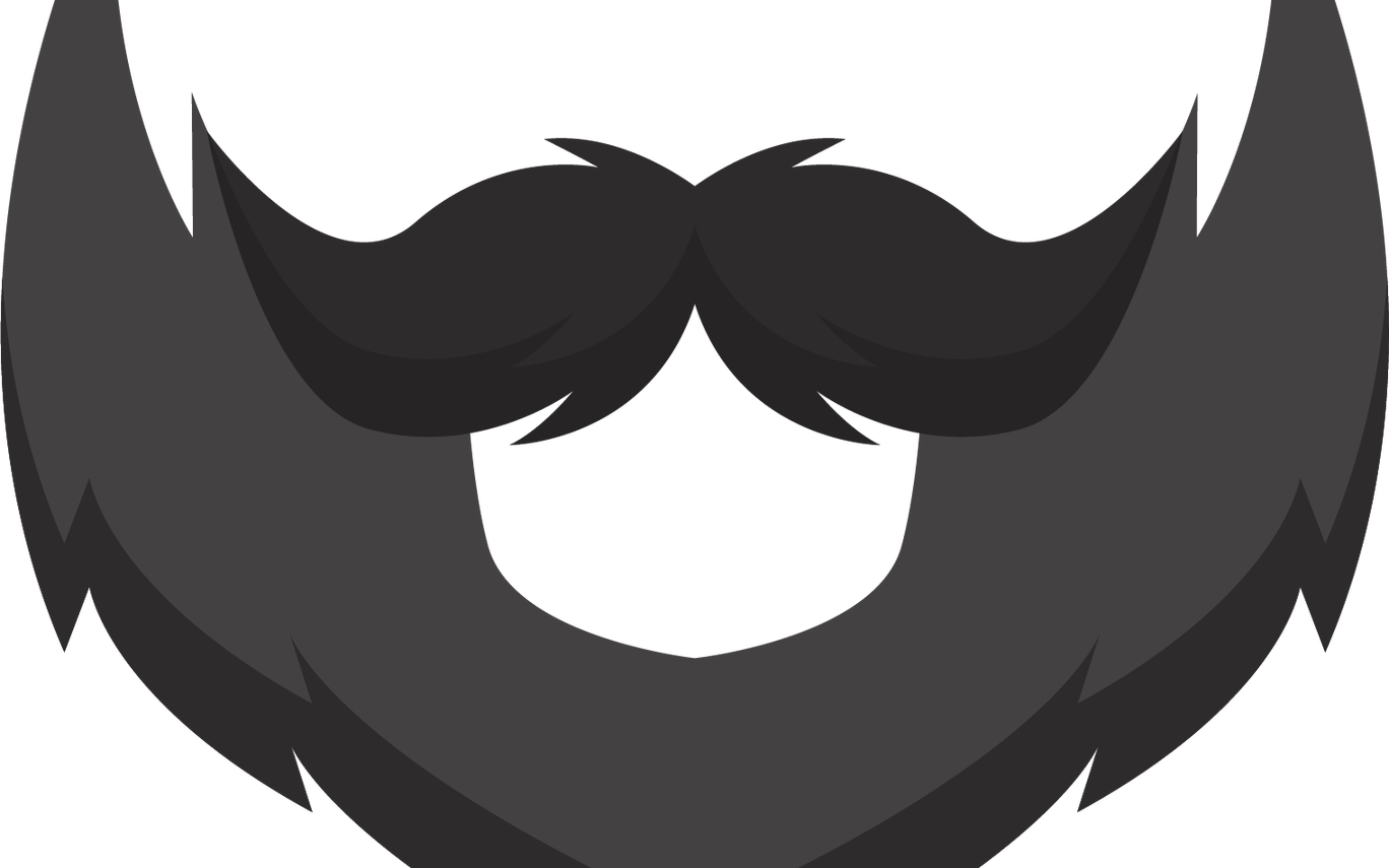 Iconic Black Mustacheand Beard PNG