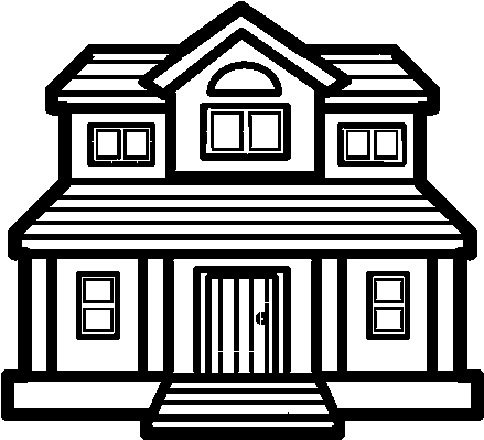 Iconic Blackand White Mansion Drawing PNG