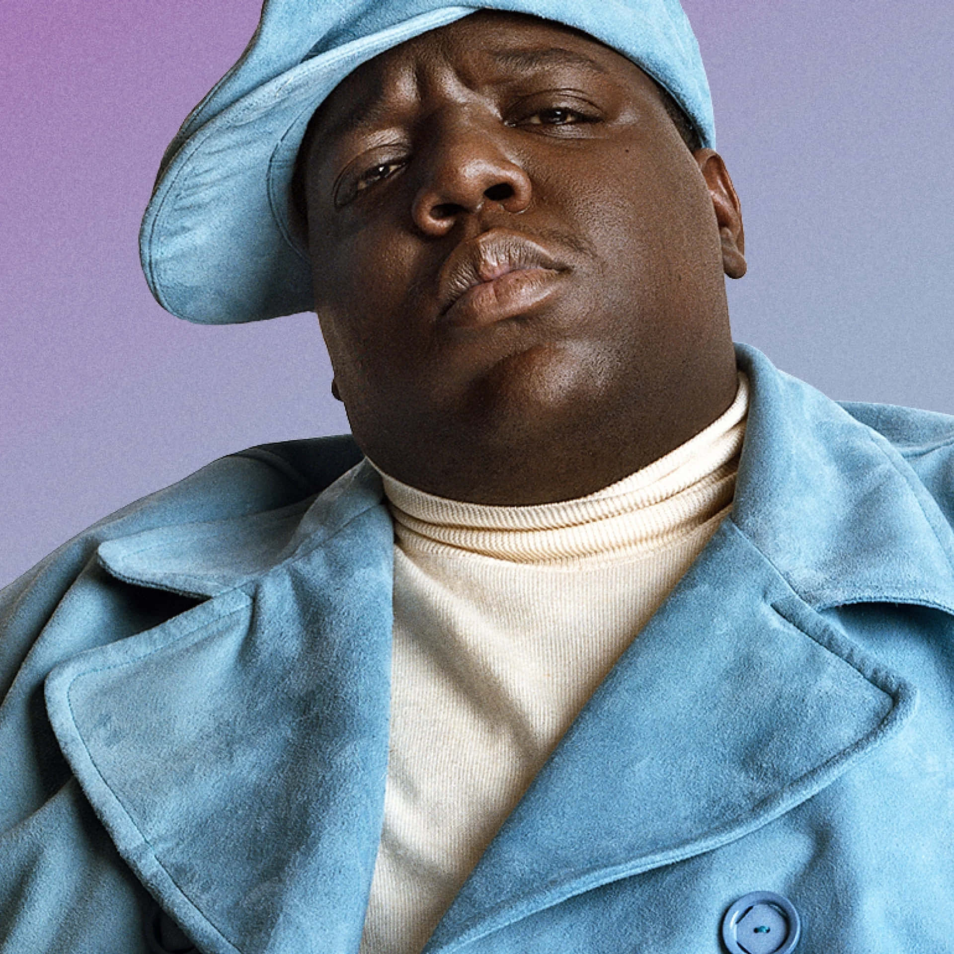 Download Iconic Blue Coat Rapper Portrait Wallpaper | Wallpapers.com