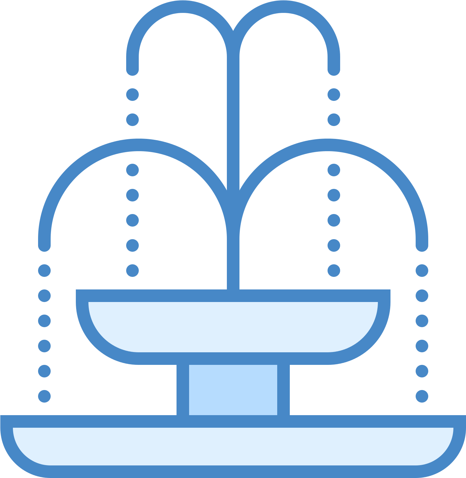 Iconic Blue Fountain Graphic PNG