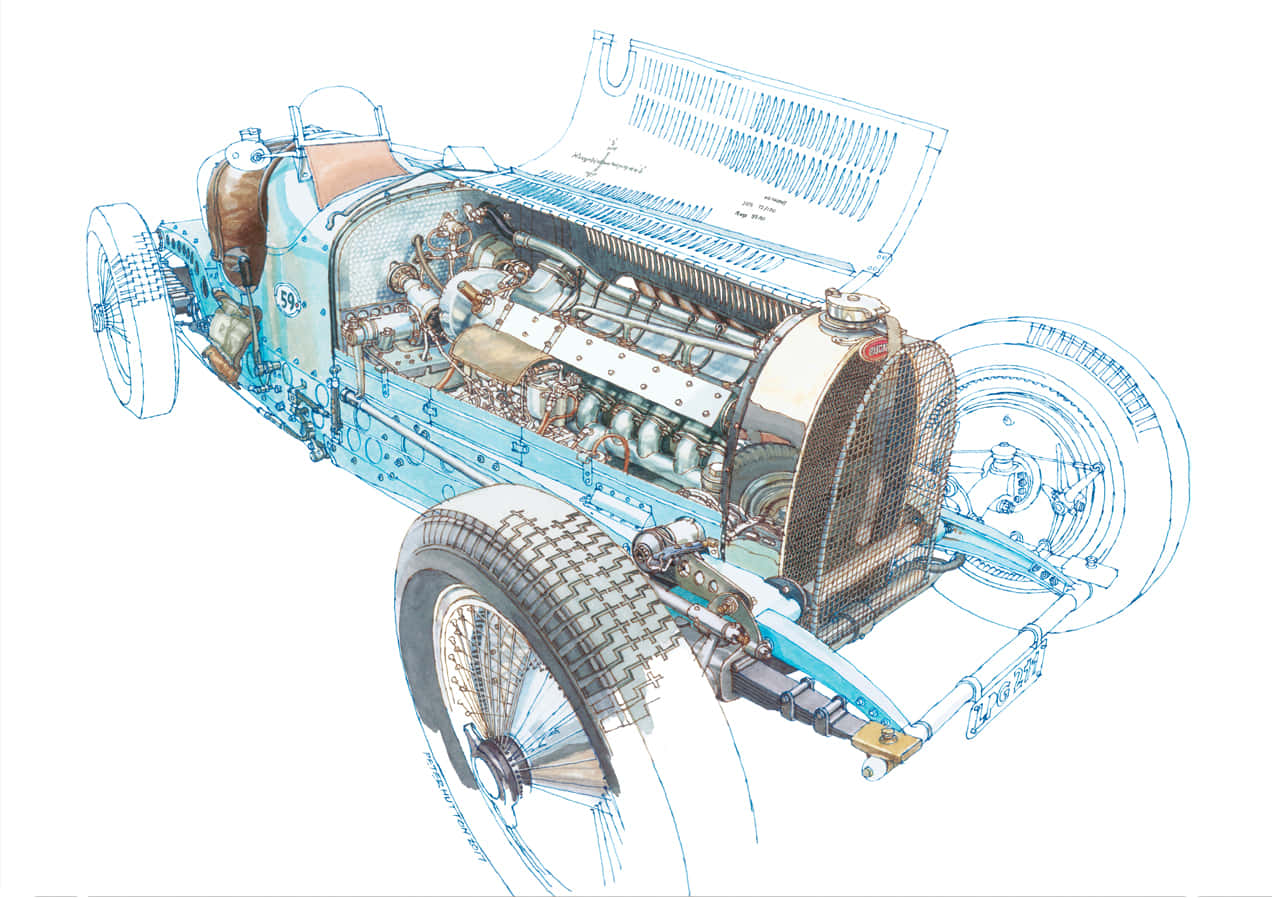 Iconic Bugatti Type 35 Masterpiece On Display. Wallpaper
