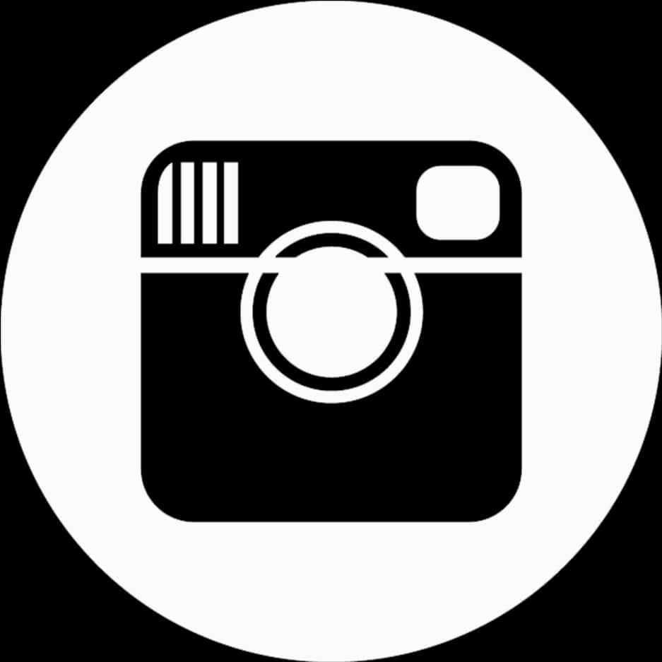 Iconic Camera App Logo Blackand White PNG