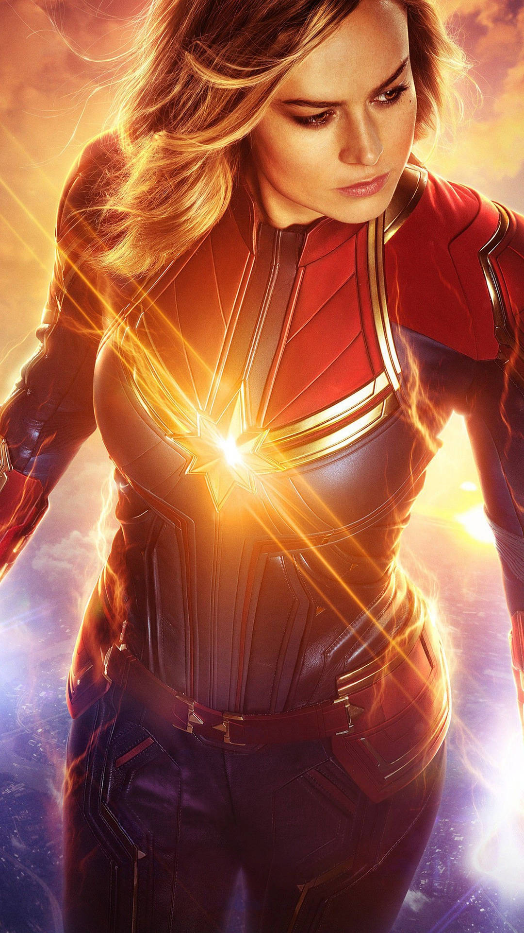 Ikonisk Captain Marvel iPhone Wallpaper Wallpaper