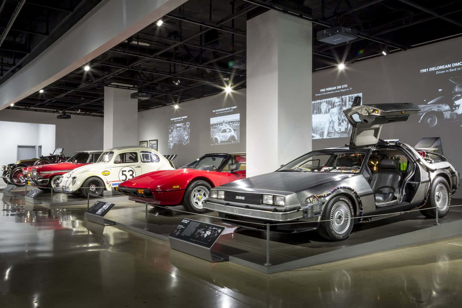 Iconic Cars Display Petersen Automotive Museum Wallpaper
