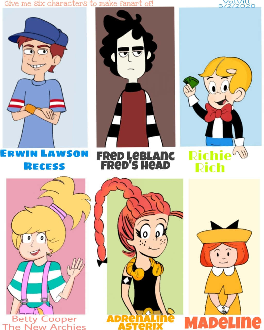 Iconic Cartoon Characters From Freds Head Wallpaper