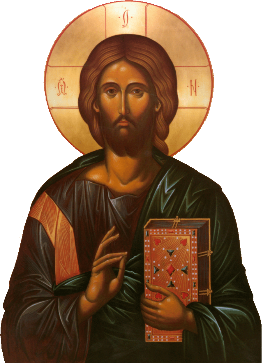 Iconic Christ Pantocrator Portrait PNG