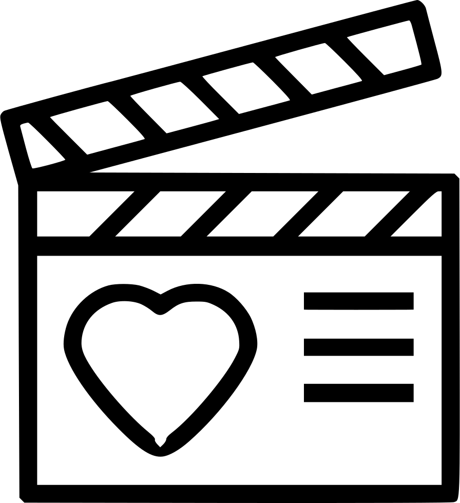 Iconic Clapperboardwith Heart PNG
