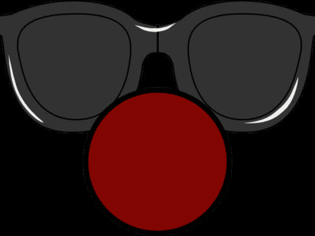Iconic Clown Noseand Glasses PNG