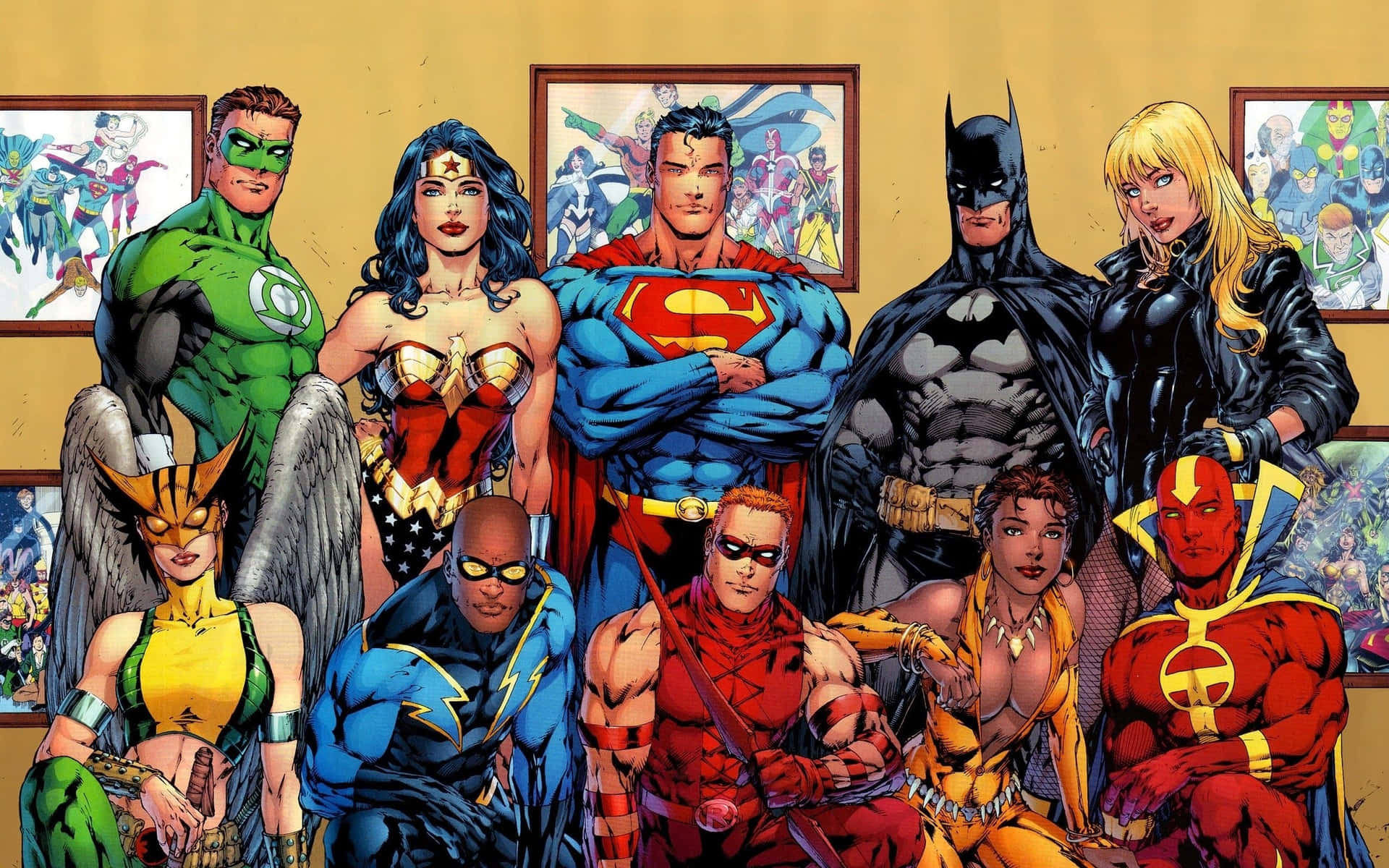 Iconic D C Superheroes Group Wallpaper