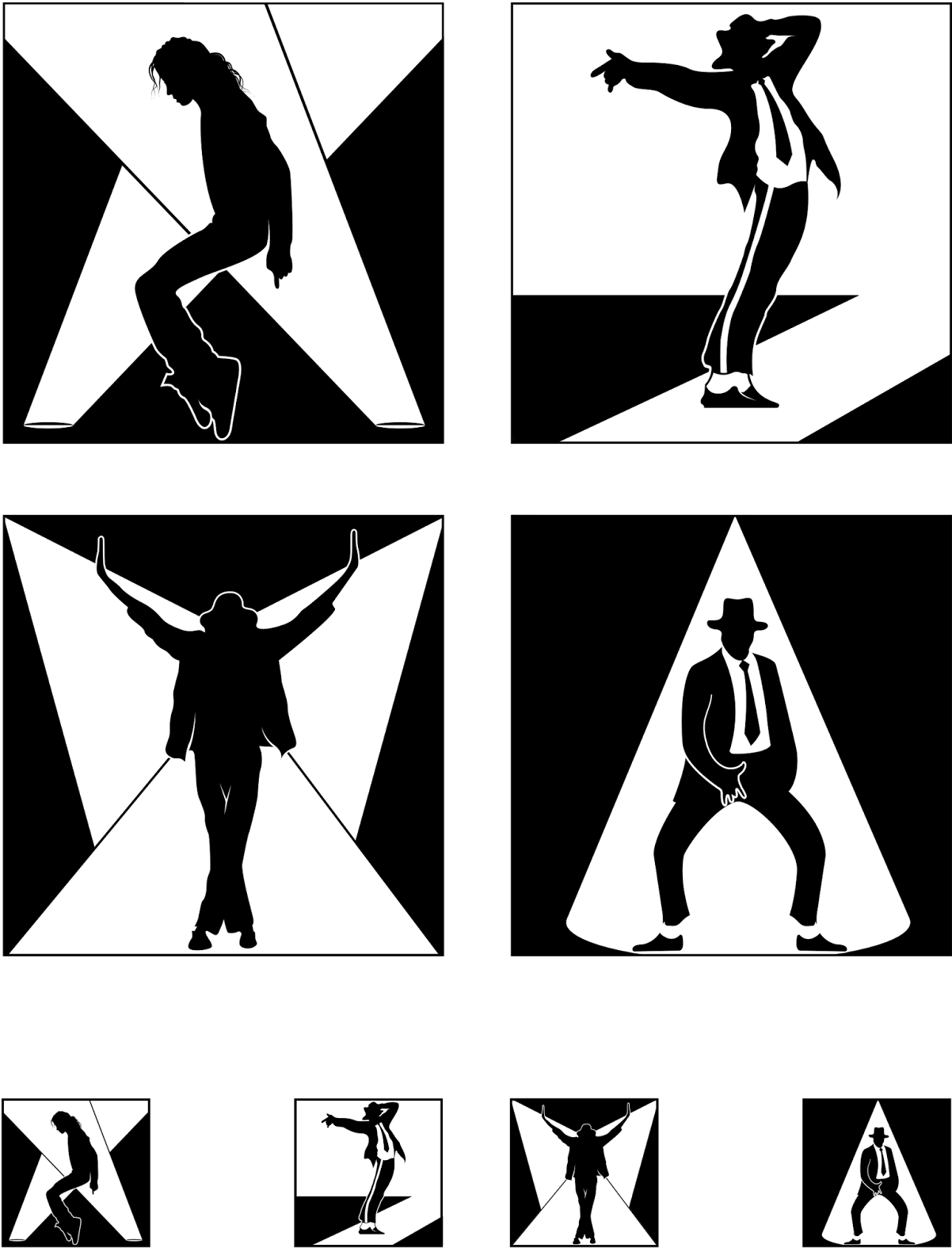 Iconic Dance Moves Silhouettes PNG