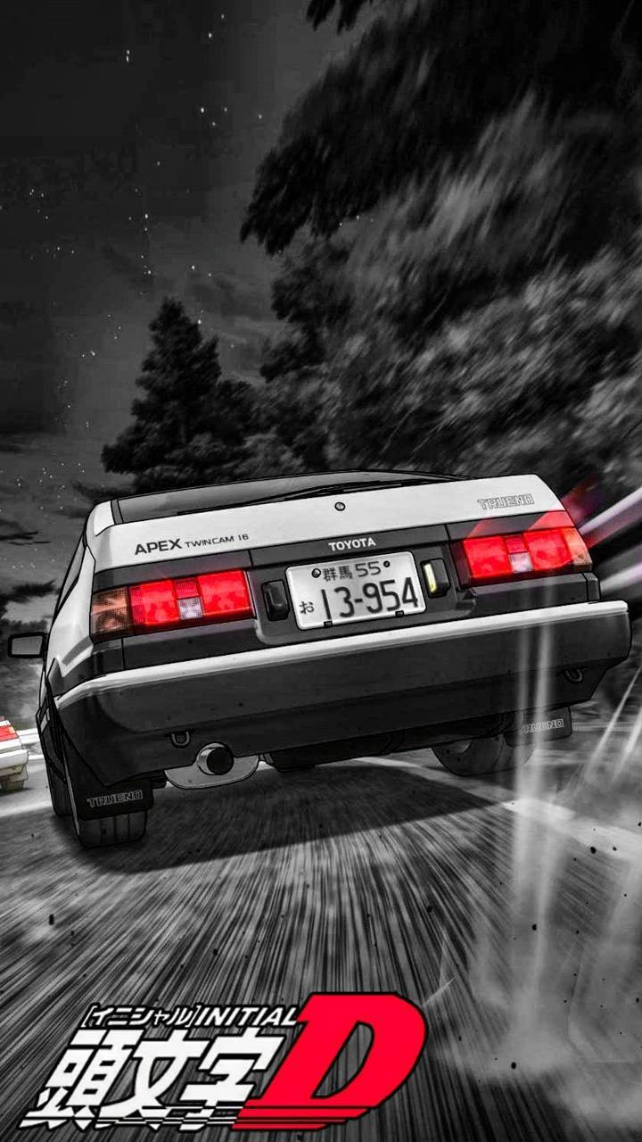Iconic Drift Scene From The Anime “initial D” Wallpaper