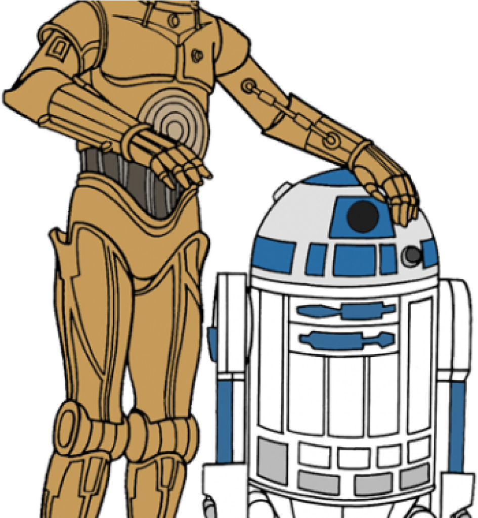 Iconic Droid Duo Illustration PNG