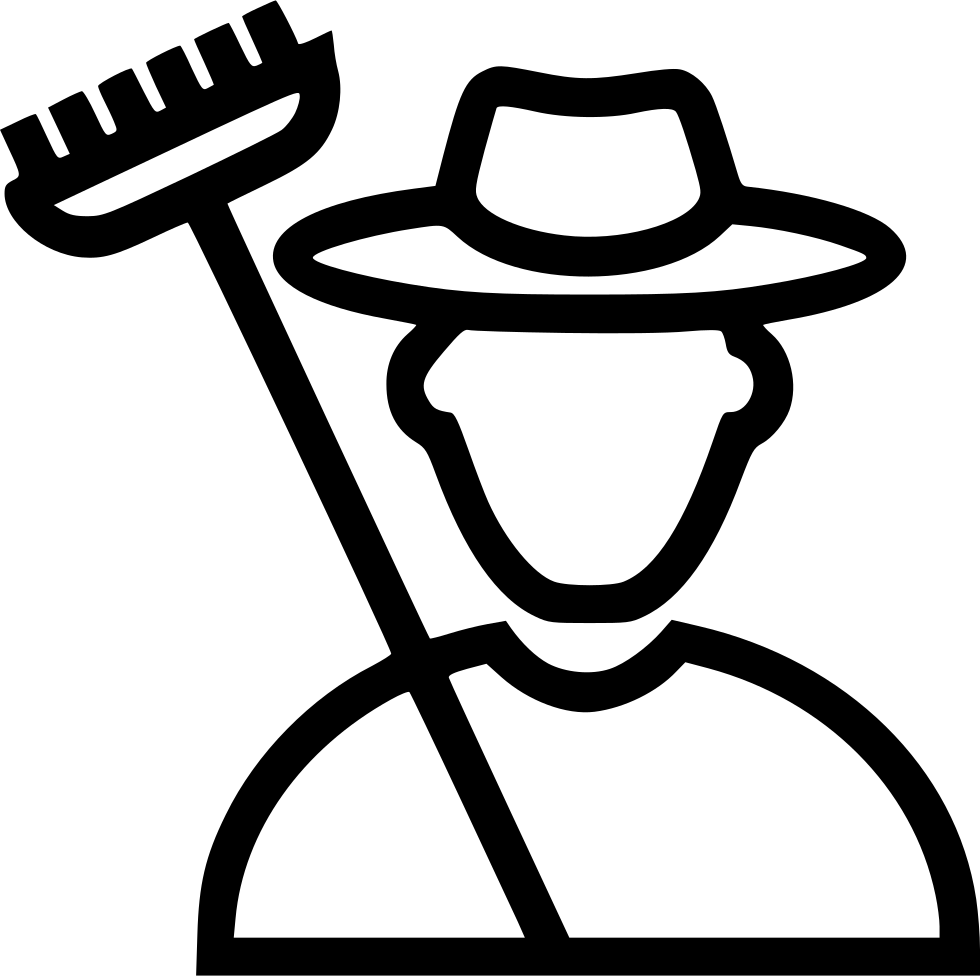 Iconic Farmer Outline PNG