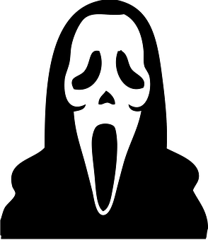 Iconic_ Ghostface_ Mask_ Vector PNG