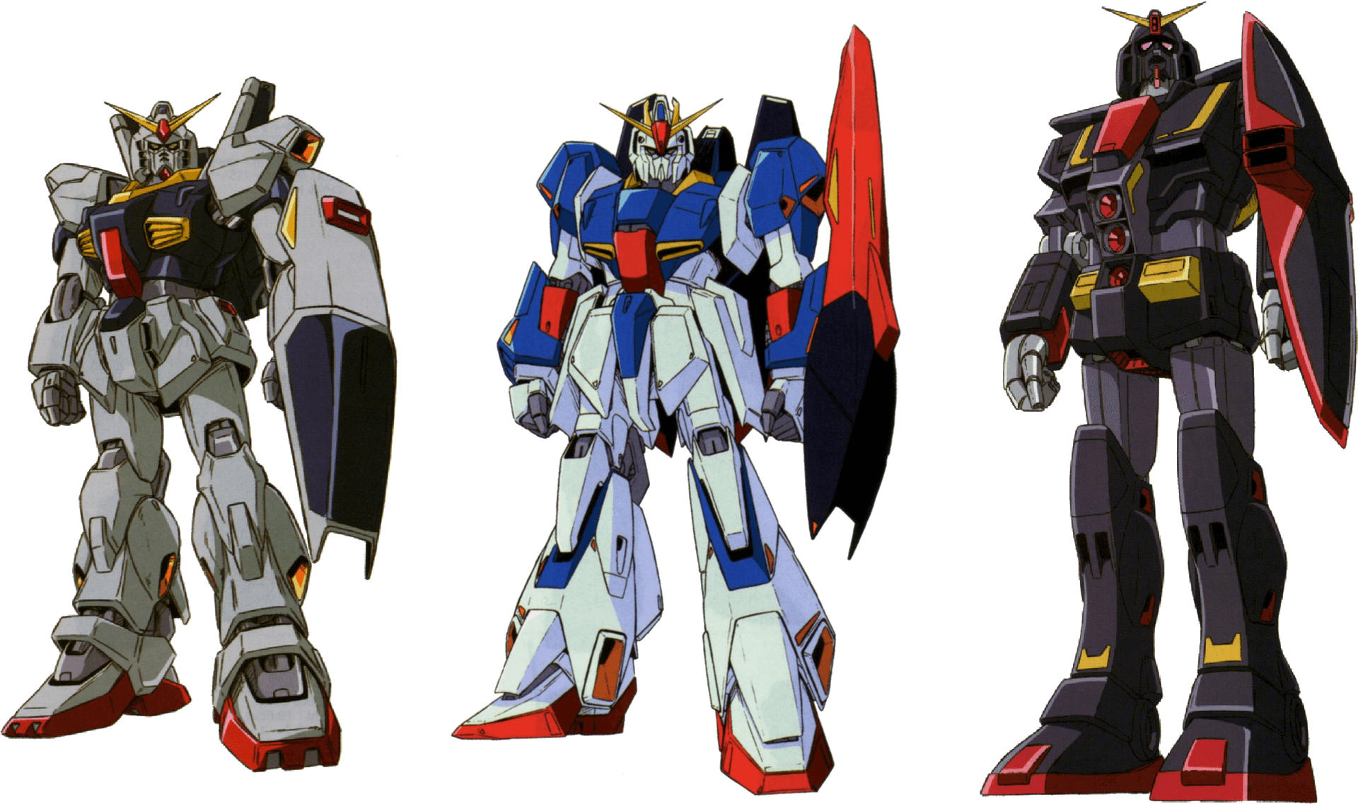 Iconic Gundam Mecha Trios PNG