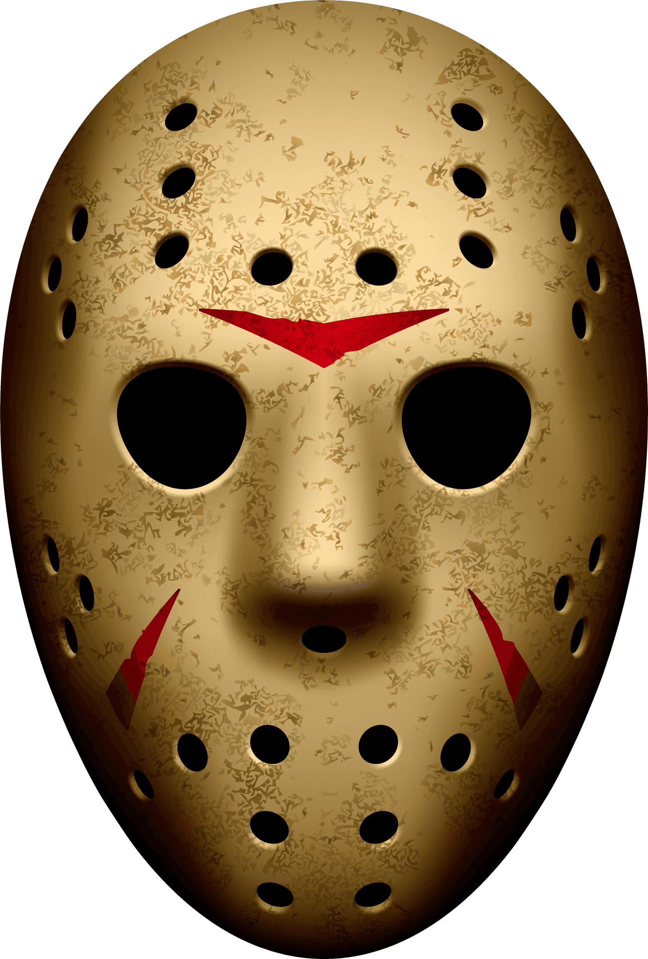 Iconic Hockey Maskwith Scratches PNG